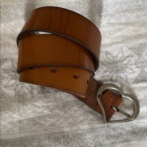 Heart Buckle Leather Belt Womens M cognac color coastal cowgirl Western Rodeo